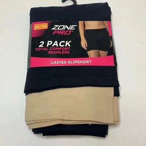 Plus Size Seamless SlipShorts 2 Pack Shape wear Black, Tan
